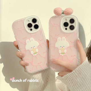 เคสซิลิโคนนิ่ม ลายกระต่ายน่ารัก สําหรับ iPhone 15 Pro Max 15 Plus 14Pro 14ProMax 11 12 13 Pro Max mini X XS Max XR 7 8 Plus SE