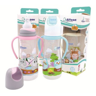 ขวดนม Attoon Hygienic 2 tone คอแคบ GIGLE 8 ออนซ์ มีแขนจับ