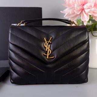 [ทักแชทก่อนสั่งซื้อ] Ysl Beige Loulou  guilted leather shoulder bag size 32   งานดีสุด  หนังแท้