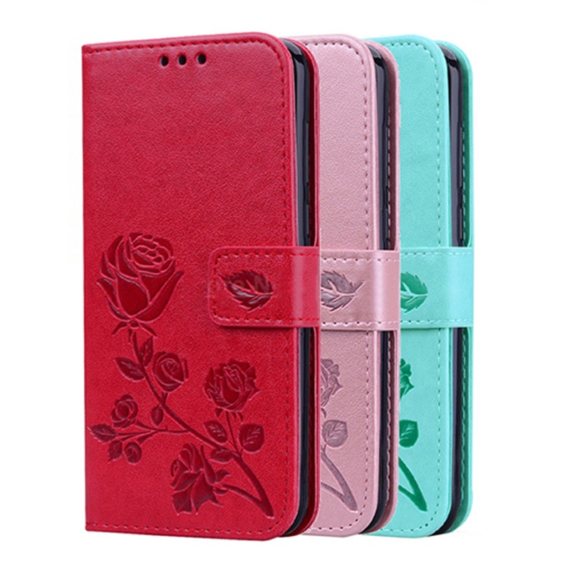 เพชรลายนูนพิมพ์ Rose สําหรับ TCL 30/TCL 30 + T676H T676J T676K/TCL 30 5G หนังสือหนังซิลิโคนเต็มรูปแบ