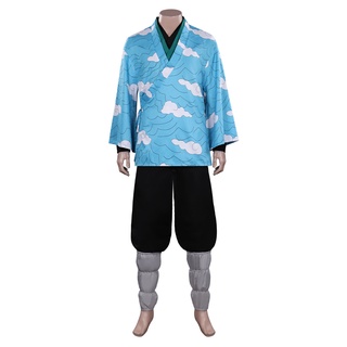 Seaehey Mens Kimetsu no Yaiba Suit Urokodaki Sakonji เครื่องแต่งกาย Hinokami Kepputan เสื้อโค้ท เสื้อเชิ้ต กางเกงคอสเพลย์ สําหรับผู้ชาย