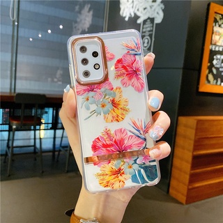 เคสโทรศัพท์ High Quality Phone Case Samsung Galaxy A53 A23 LTE A33 A73 A52S A52 4G 5G Fashion Romantic Flower Pattern IMD Plating PC Hard Cover Transparent Casing Shockproof Protective Case เคส