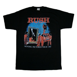 เสื้อยืดผ้าฝ้ายพิมพ์ลายแฟชั่น ขายดี เสื้อยืดคลาสสิก พิมพ์ลาย RUSH - Moving Pictures - S-M-L--2 Brand Official Gmlipd15P