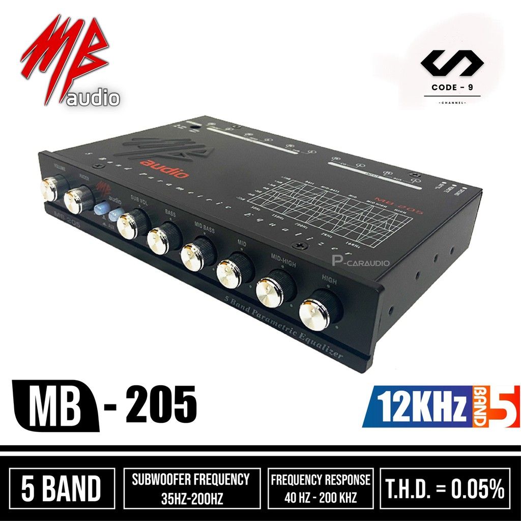 MB AUDIO : MB-205 ปรีแอมป์ / อิควอไลเซอร์ขนาด 5 แบนด์…พร้อมซับวูฟเฟอร์ เอาท์พุทในตัว