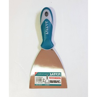 Total เกียงโป้วสี สแตนเลส ด้ามยาง อย่างดี ขนาด 4 นิ้ว รุ่น THT831006 ( Putty Trowel )