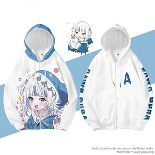 Hololive gawr gura Vtuber apex predator Merch เสื้อกันหนาว มีฮู้ด ลายโลโก้ สําหรับผู้ชาย และผู้หญิง