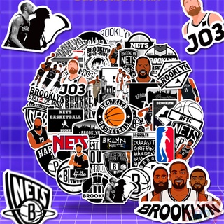 50 ชิ้น / ชุด ❉ สติกเกอร์ ลายทีม NBA Brooklyn Nets Series 01 สําหรับติดตกแต่ง ❉ สติกเกอร์แฟชั่น ลายบาสเก็ตบอล กันน้ํา DIY