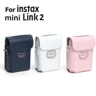 เคสกระเป๋าหนัง PU พร้อมสายคล้องไหล่ สําหรับเครื่องพิมพ์ Fujifilm Instax Mini Link 2