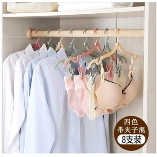 ไม้แขวนเสื้อพับได้ ไม้แขวน ขนาดพกพา สีพาสเทล