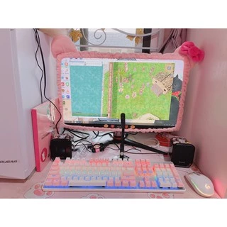 (🎉พร้อมส่ง🎉) ผ้ารัดจอคอมพิวเตอร์ ครอบจอ TV 17-60” โทรทัศน์ จอคอม คิตตี้ Hello Kitty ตกแต่งคอม