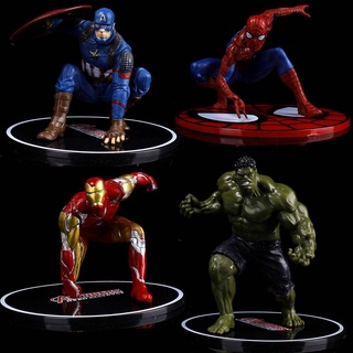 St1 โมเดลฟิกเกอร์ Marvel The Avengers Iron man Spiderman Hulk Captain America ของเล่นสําหรับเด็ก