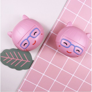 👛ตลับคอนแทค รีเทนเนอร์ น้องแว่นหัวชมพู