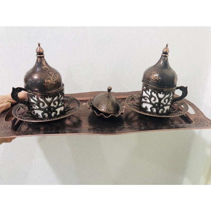 พร้อมส่ง ชุดแก้วกาแฟตุรกี 1ชุด / 2 ที่