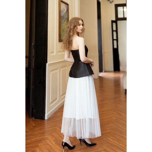 VELLE DESIGN กระโปรง Xavi ทําจากตาข่ายจีบคุณภาพสูง