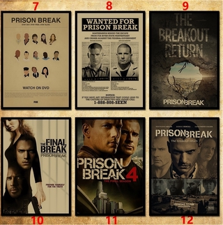 โปสเตอร์กระดาษ ลาย Prison Break สไตล์วินเทจ สําหรับตกแต่งบ้าน