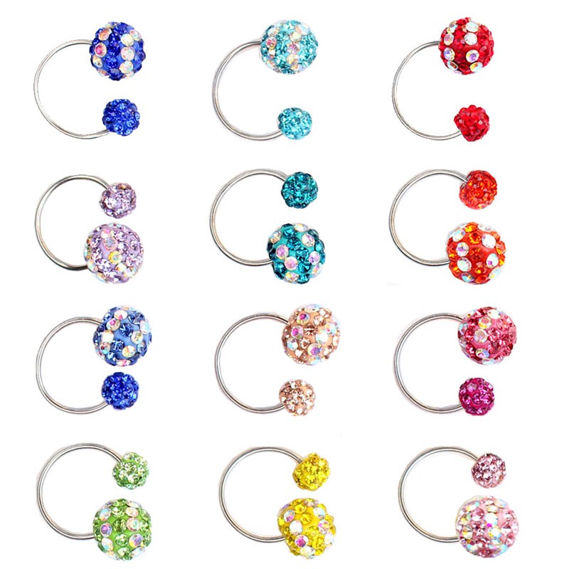 เครื่องประดับ ต่างหูเข็มเหล็ก สองหัว รูปตัว U 316L ขนาดเล็ก 0.8 มม. สําหรับผู้หญิง