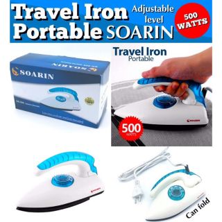 Travel  Iron Portable Soarin เตารีดไฟฟ้าพกพา ปรับระดับได้ พับเก็บได้ 500 วัตต์