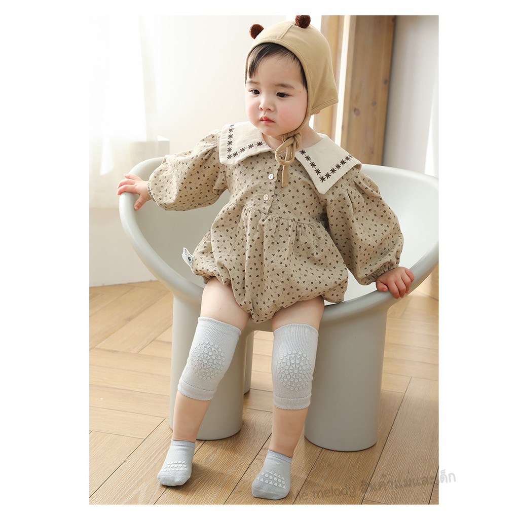 สนับเข่าเด็ก ถุงเท้ากันลื่น สีสุภาพ สไตล์ญี่ปุ่น สำหรับเด็ก 0-3ปี สนับเข่า ถุงเท้าเด็ก มีปุ่มกันลื่น ไซส์S,M - รูปที่ 3