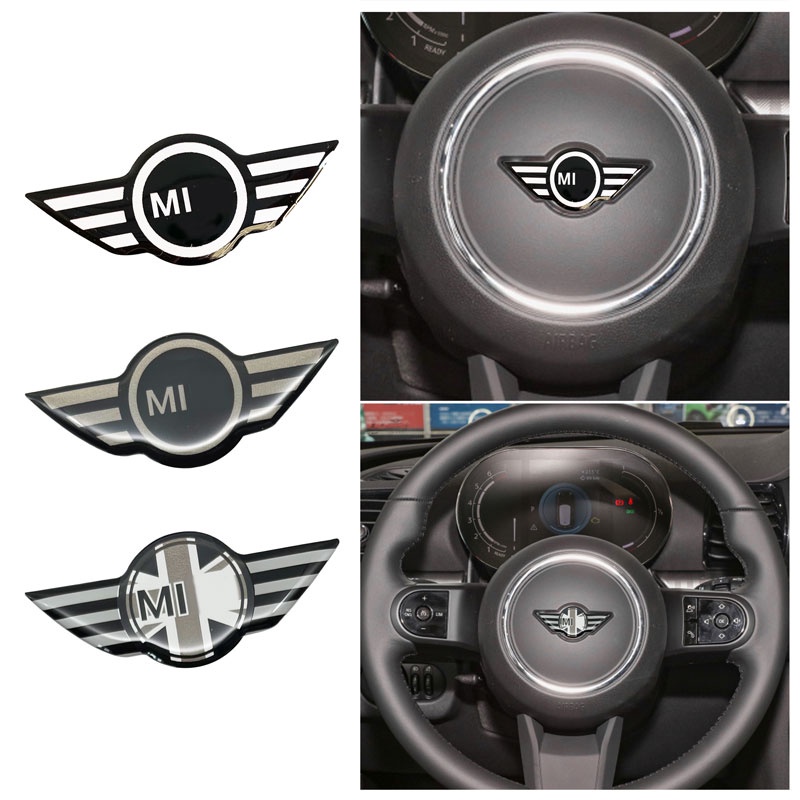 สําหรับ Mini Cooper One S R55 R56 F55 F56 R57 R58 R59 Clubman Countryman Decal พวงมาลัยรถโลโก้สติกเกอร์ตกแต่ง