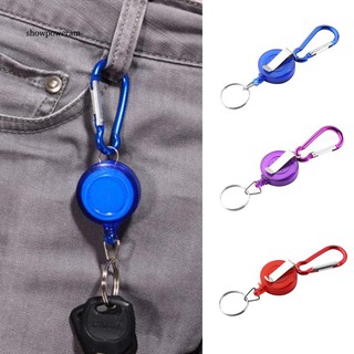 SPA_Retractable Ski Pass ID Card Badge Reel Holder Carabiner Recoil Key Chain Ring