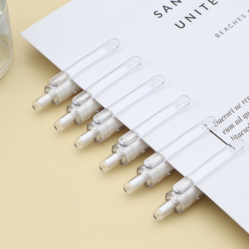 Ins 0.5 มม. ST โลหะผสม สีขาว ปากกาเจล นักเรียน หมึกสีดํา ปากกาพับเก็บได้ - รูปที่ 6