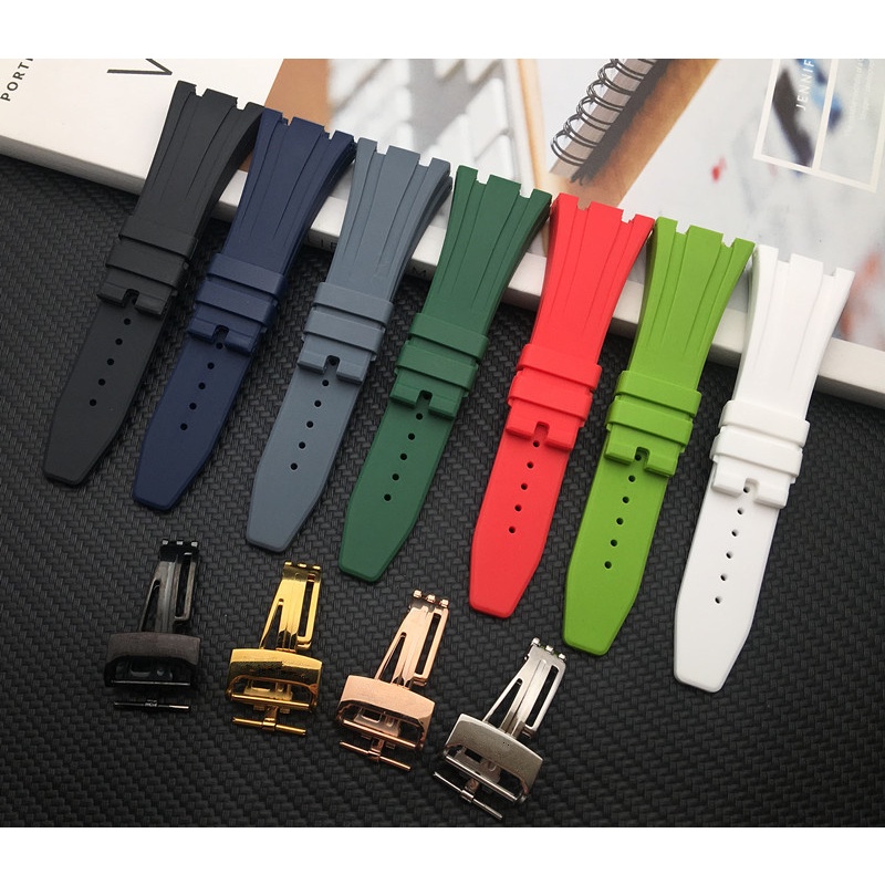 สายนาฬิกาข้อมือ ยางซิลิโคน 26 มม. พับได้ สําหรับ Audemars And Piguet watch band 15400 15500