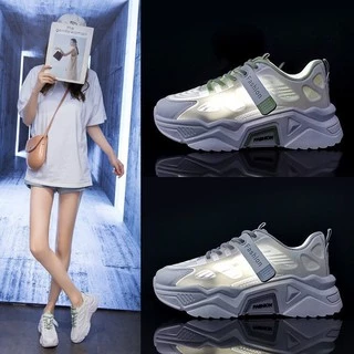 โปรโมชั่น(มาใหม่ AR-2012) รองเท้าผ้าใบผู้หญิง เสริมส้น 5 ซม.รองเท้าลำลอง