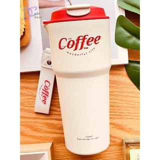 ลด50%ล้างสต๊อก ขวดใส่น้ำ ลายcoffee 620ml