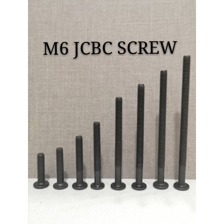 M6 JCBC FURNITURE SCREW BOLT NUT HEX