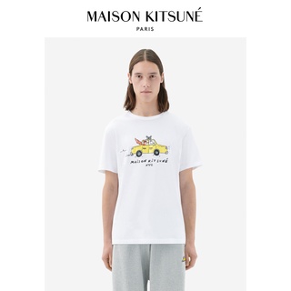 Maison Kitsune เสื้อยืด ผ้าฝ้าย แขนสั้น พิมพ์ลายสุนัขจิ้งจอก แฟชั่นฤดูใบไม้ผลิ และฤดูร้อนS-5XL