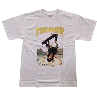 เสื้อยืดครอปBpeg   ส่ง เสื้อ thrasher magazine thrasher skateboard t- shirts งานดีมากๆS-5XL