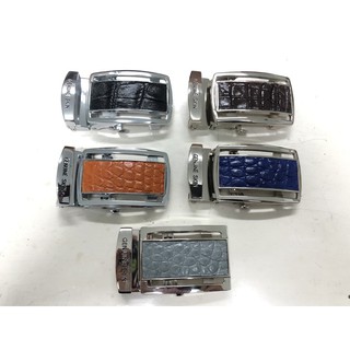 หัวเข็มขัด หนังจระเข้แท้💯% แบบออโต้ล็อค สำหรับเข็มขัด1.5นิ้ว Crocodile skin belt buckle