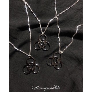 Biohazard symbol necklace