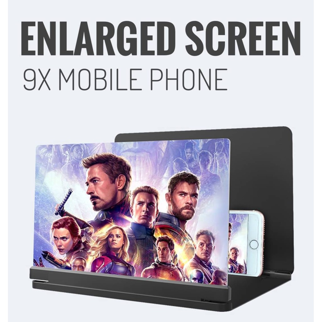 จอขยายโทรศัพท์ 9 เท่า พับเก็บได้ Enlarged screen 9x mobile phone จอขยายมือถือ 9 เท่า มีแผ่นกันแสงด้า