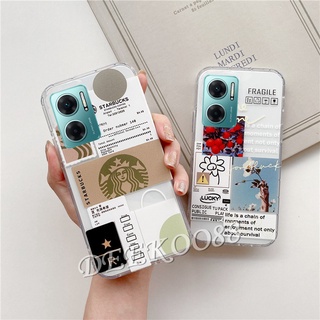 ใหม่ เคสโทรศัพท์มือถือ Xiaomi POCO M5 M5S M4 C40 F4  Mi 12 Lite Pro Redmi 10 5G 4G 10A 10C 2022 New Smartphone Casing Flower Coffee Phone Cell Case Softcase TPU Back Cover Redmi10