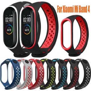 【P&amp;T】(สายรัดข้อมือเพื่อสุขภาพ)7 Colors Replacement Ventilate Sport Wristband Wrist Strap Silicone for Xiaomi Mi Band 4