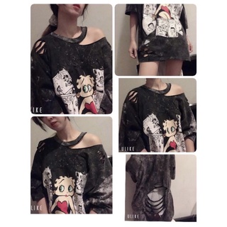 รวมเสื้อฟอกทำขาด d.i.y ลายbetty boop