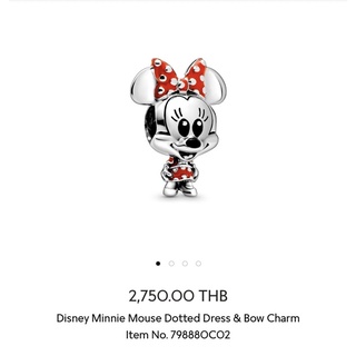 Pandora Disney Minnie Mouse Dotted Dress&amp;Bowแท้จากชอป