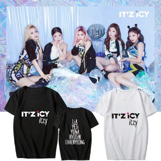 เสื้อยืดผ้าฝ้ายพิมพ์ลาย KPOP itzy Album It  Z IcyS-5XL