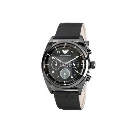 SQ Men's Emporio Armani Chronograph Leather Band Watch AR0393