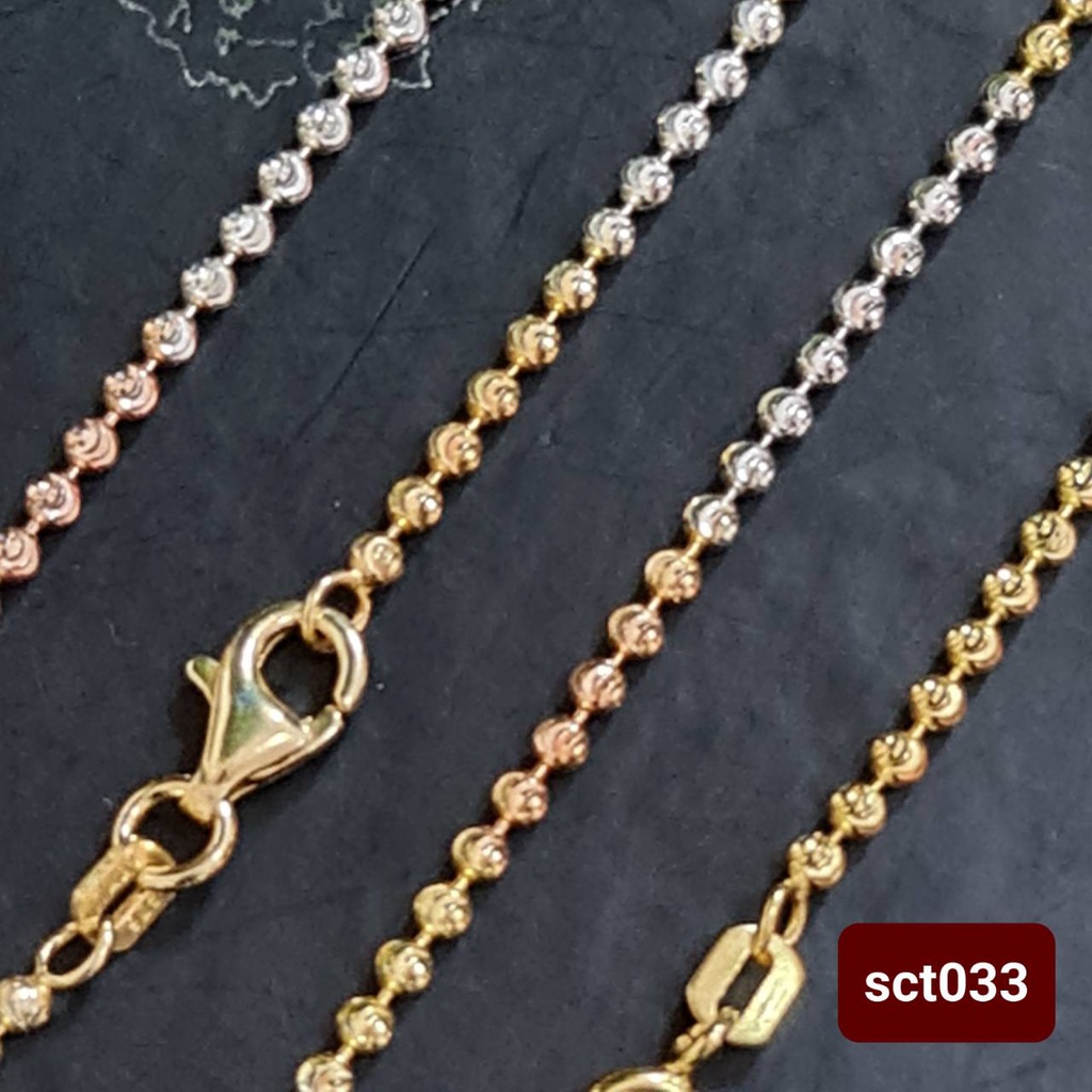 MT สร้อยคอเงินแท้ ดีไซน์ 3 กษัตริย์ บอลตัดมูนคัท หนา 2มม ยาว 16 20 นิ้ว (sct033) MT Jewelry มณีธารา