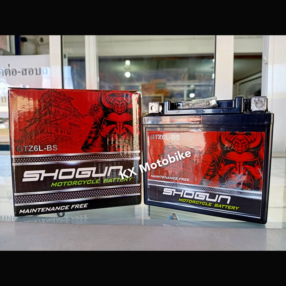 แบตเตอรี่มอเตอร์ไซค์ GTZ6 12V 6AH Shogun ชนิดแห้งสำหรับรถรุ่น PCX150, CBR150 และรุ่นอื่น ๆ
