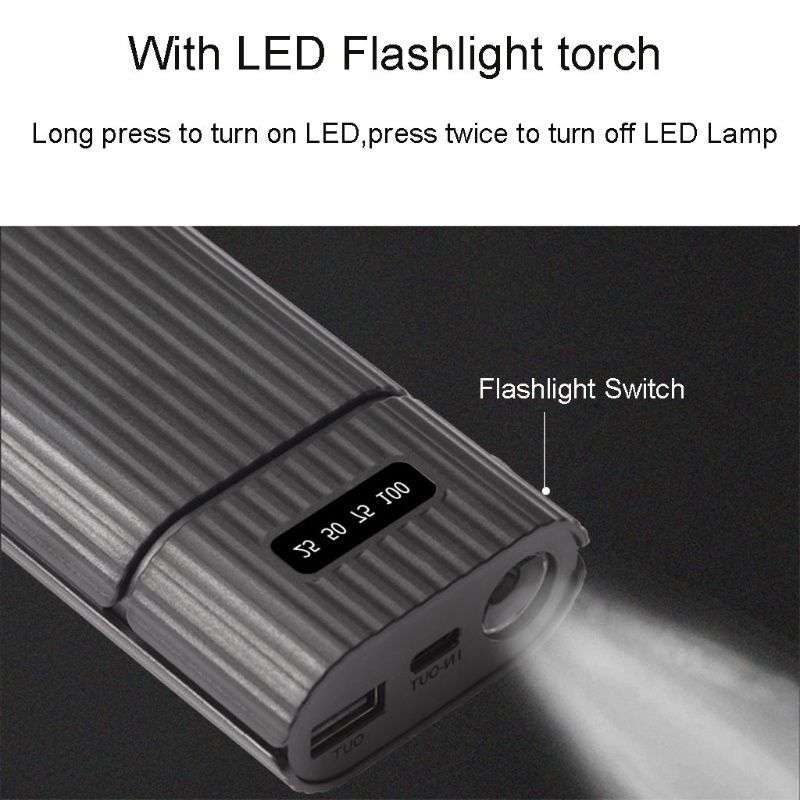เคสพาวเวอร์แบงค์ Type C Input Version 2X 18650 18700 21700 Diy Qc3.0 Usb พร้อมหลอดไฟ Led สําหรับโทรศัพท์มือถือ