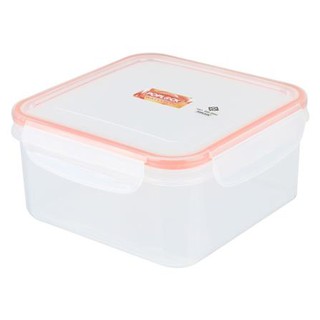 กล่องอาหารเหลี่ยม POPLOCK 9143 1.35 ลิตร สีส้ม ที่ใส่อาหาร Kitchen Food Containers