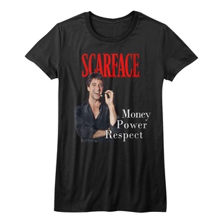 เสื้อยืดโอเวอร์ไซส์เสื้อยืด พิมพ์ลายภาพยนตร์ Scarface Money Power Respect S Tony Montana Cuban MafiaS-4XL