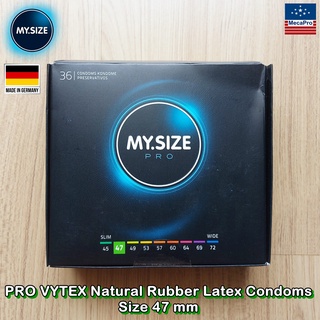 MY.SIZE® PRO VYTEX Natural Rubber Latex Condoms Size 47 mm ถุงยางอนามัย ขนาด 47 มม.