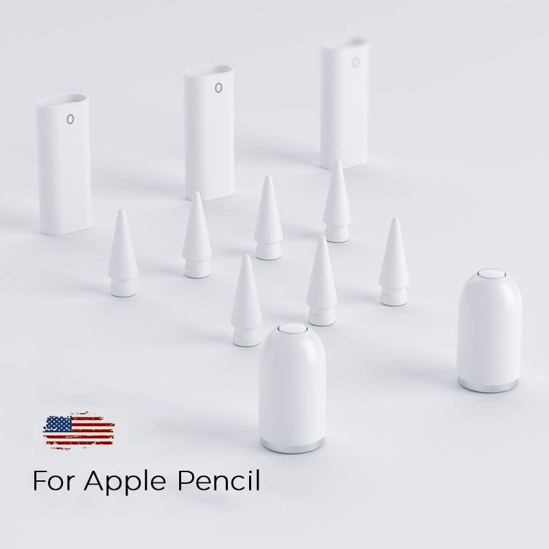 Selling✿[1 ชุด] ปลายปากกา Apple Pencil 1 2 หัวปากกา applepencil Lightning Adapter Magnetic Cap อแดปเตอร์ปากกาสำรอง tip n