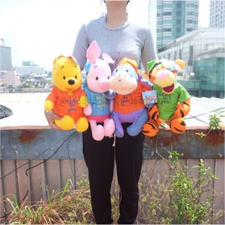 ตุ๊กตา Pooh หมีพูห์ &amp; Piglet พิกเล็ต &amp; Eeyore อียอร์ &amp; Tigger ทิกเกอร์ From The Heart ชุดนอนใส่หมวก 12นิ้ว พู พูห์ หมีพู