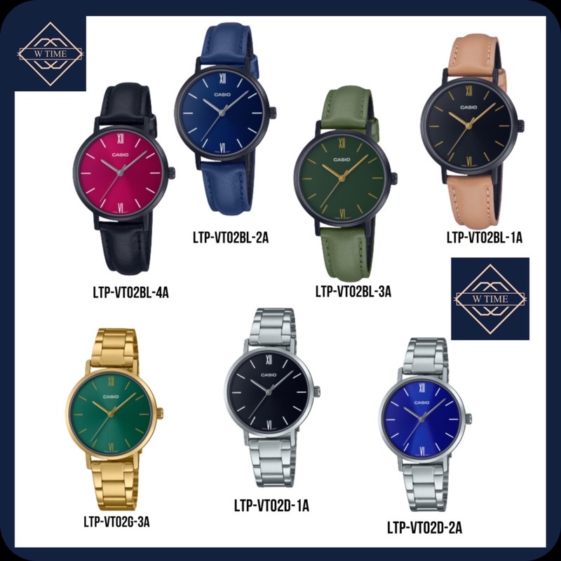 Casioของแท้ รุ่น LTP-VT02G-3A/LTP-VT02D/LTP-VT02BL