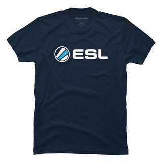 [COD]เสื้อยืดผู้ชายแบบคลาสสิก ESL สีน้ำเงินน้ำเงิน